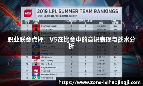 职业联赛点评：V5在比赛中的意识表现与战术分析